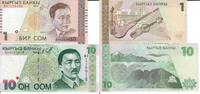 Kirgisistan 1 und 10 Som 1997-2000 Banknote Geldscheine 1 und 10 Som (un... 14,00 EUR prix TTC + 6,00 EUR frais d'envoi