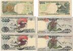 Indonesien 500, 20000 Rupiah Lot, 3 Scheine -