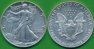 USA - Vereinigte Staaten v. Amerika $ 1 Dollar 1 Unze Ounce Feinsilbermünze 999er Silber Münze Feinsilber Silver Eagle -