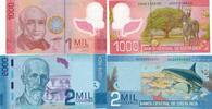 Costa Rica 1000 , 2000 Colones 2009 2x Banknoten, Scheine unc 22,00 EUR prix TTC + 6,00 EUR frais d'envoi