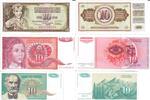 Jugoslawien 10 Dinara Banknote Geldscheine 10 Dinara ( 1978-90-94) 3 Scheine -
