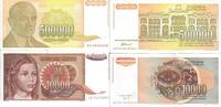 Jugoslawien 10.000 und 500.000 Dinara Banknote Geldscheine 10000 (92) 500000 (94) Dinara unc 2 Scheine -