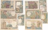 Frankreich 5 verschiedene Banknoten 1937 - 1949 -