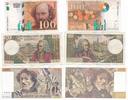 Frankreich 3 Banknoten 100 Francs 1997,100 Francs 1989,10 Francs 1965 -