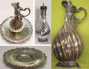 Antike Silberkaraffe mit Untersetzer 900er Silber RINGILIZ Karaffe Schale -