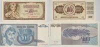 Jugoslawien 10 Dinara,100 Dinara -