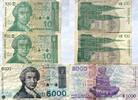 Kroatien 100+100+5000 Dinara -