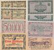 Deutsches Reich Deutschland 20, 50 tausend und 1 Million Mark 4x Notgeldschein Stuttgart Württembergische Notenbank, Länderbanknote -