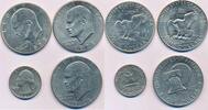 USA - Vereinigte Staaten v. Amerika 3x $ 1 Dollar, 1x Quarter Dollar 4x Münzen Lot -