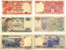 Indonesien 100,500,1000 Rupiah Banknoten 3 Stück Lot -