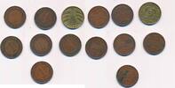 Deutschland Drittes Reich, Deutsches Reich 6x 1 Reichspfennig, 1x 50 Reichspfennig Münzen Lot, 7x Münzen -