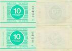 DDR Deutschland 2x 10 Pfennig Gefängnisgeld, Ros. MDI-36, aufeinanderfolgende Serien Nummern, KN : 0051162-163 -