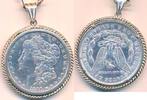 Vereinigte Staaten von Amerika, USA Morgan Dollar 1 835er Silber Kette + Münzanhänger -