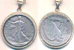 Vereinigte Staaten von Amerika, USA 1/2 Dollar Walking Liberty, $ 835er Silber+ Münzanhänger -