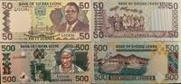Sierra Leone 50, 500 Leones 1989, 1995 Banknote I 15,00 EUR prix TTC + 6,00 EUR frais d'envoi