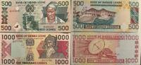 Sierra Leone 500, 1000 Leones 1995, 1993 Banknote I 15,00 EUR prix TTC + 6,00 EUR frais d'envoi