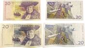 Sweden,Schweden 20,20 Kronor Banknoten 2 Stück Lot, Sveriges Riksbank -