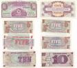 Großbritannien 5,10 New Pence, 1 Pound 4x Banknote, Lot, British Armed Forces, 4th Series -