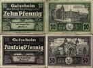 Deutschland, Deutsches Reich 10,50 Pfennig 2 x Notgeldschein, Gutschein der Stadt Freyburg -