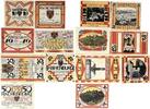 Deutschland, Deutsches Reich 2 x 10, 2 x 25, 3 x 50 Pfennig 7 x Notgeldschein, Notgeld der Stadt Hachenburg, Hessen -