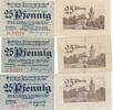 Deutsches Reich Deutschland 3x 25 Pfennig Notgeldschein Stadt Freidberg Hessen, 3 Stück -