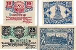 Deutsches Reich Deutschland Hessen 10 und 25 Pfennig Notgeldschein Stadt Hanau am Main Hessen, 2 Stück -