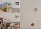 Färöer Inseln, Luxembourg 1 Krone, 10 Francs Münze und Briefmarke Numisbrief, 2 Stück lot -