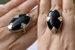 Silberring mit Onyx Stein Silberring 925er Sterling Silber Silberschmuck -