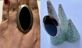Silberring mit schwarzem Stein 925er Sterling Silber Silberschmuck -