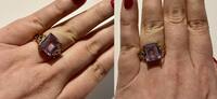 Vergoldeter Silberring mit Amethyst Stein 925er Sterling Silber Silberschmuck -