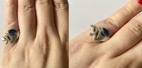 Silbbering mit blauem Stein 925er Sterling Silber Silberschmuck -