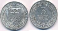 Deutschland Weimarer Republik 3 Reichsmark Mark 700 Jahre Reichsfreiheit Lübeck -