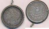 USA - Vereinigte Staaten v. Amerika $ 1 Dollar Morgan Dollar, Silberanhänger -
