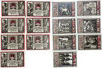 Deutschland, Deutsches Reich 3x 50 Pfg. 2 x 75 Pfg. 2x 1 Mark 7 x Notgeldschein, Westfalen, Bochum -