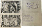 Österreich Notgeld 20,30 Heller 2 x Notgeldschein, Mitterndorf im Steir. Salzkammergut, Gold Overprint -