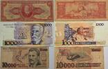 Brasilien 10000, 100 Cruzeiros (10 Centavos), 1000 Cruzados Banknote 2 Stück -