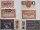 Österreich 1, 2, 10 Kronen Banknote 3 Stück, mit Aufdruck Deutschösterreich -
