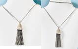 Silberschmuck 835er Silber Silber Halskette mit Quaste Anhänger, Silberhalskette -