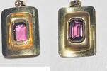 Antik Schmuck Antik Schmuck mit rosa Stein im Smaragdschliff -