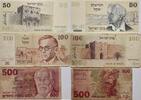 Israel 50, 100, 500 Sheqalim 1978, 1979, 1982 Banknoten 3 St&uuml;ck Lot unc-... 8,00 EUR  + 6,00 EUR frais d'envoi