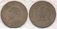 Frankreich 10 Centimes Napoleon III., Marseille ( MA ) -