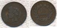 Frankreich 10 Centimes Cereskopf, Prägung A Paris -