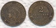 Frankreich 2 Centimes Cereskopf, Prägung A Paris Cérès III REPUBLIC -