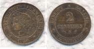 Frankreich 2 Centimes Cereskopf, Prägung A Paris Cérès III REPUBLIC -
