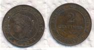 Frankreich 2 Centimes Cereskopf, Prägung A Paris Cérès III REPUBLIC -