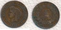 Frankreich 5 Centimes Cereskopf, Prägung A Paris Cérès III REPUBLIC -