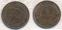 Frankreich 5 Centimes Cereskopf, Prägung A Paris Cérès III REPUBLIC -