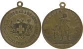 Schweiz, Schützenmedaille Genf 1887, einst versilbert -