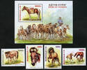 Briefmarken Mongolei 2023 Pferde Herde Tiere Horses Animals MNH -