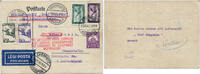 Briefmarken Zeppelin 1930 Ungarn Sachsenfahrt Budapest F`hafen Chemnitz PK Si 128 / -